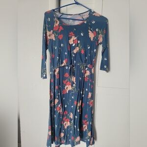 Latched Mama Navy Floral Long Sleeve Dress